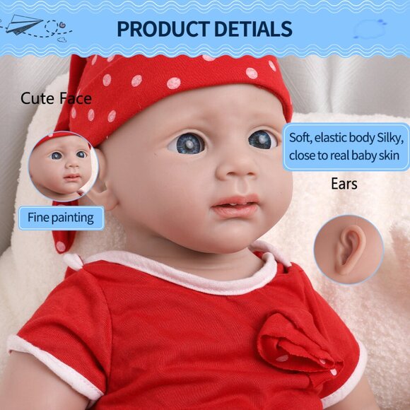 20'' Full Body Silicone Lifelike Baby Girl Doll Artificial Silicone Reborn Doll - Picture 6 of 12